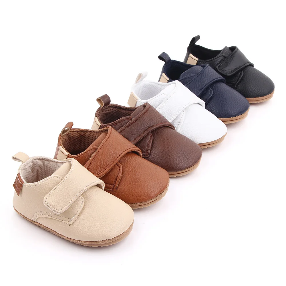 

Baby Shoes For Newborn Baby Boy Girl Shoes Classic Leather Hrad Rubber Sole Anti-slip First Walkers Kids Infant Toddler