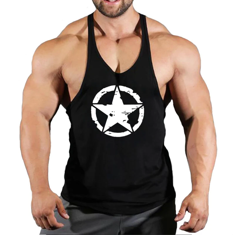 

Brand Fitness Clothing Bodybuilding Stringer Tank Top Men Cotton Curved Hem Y Back Sleeveless Shirt Workout Vest Gyms Singlets