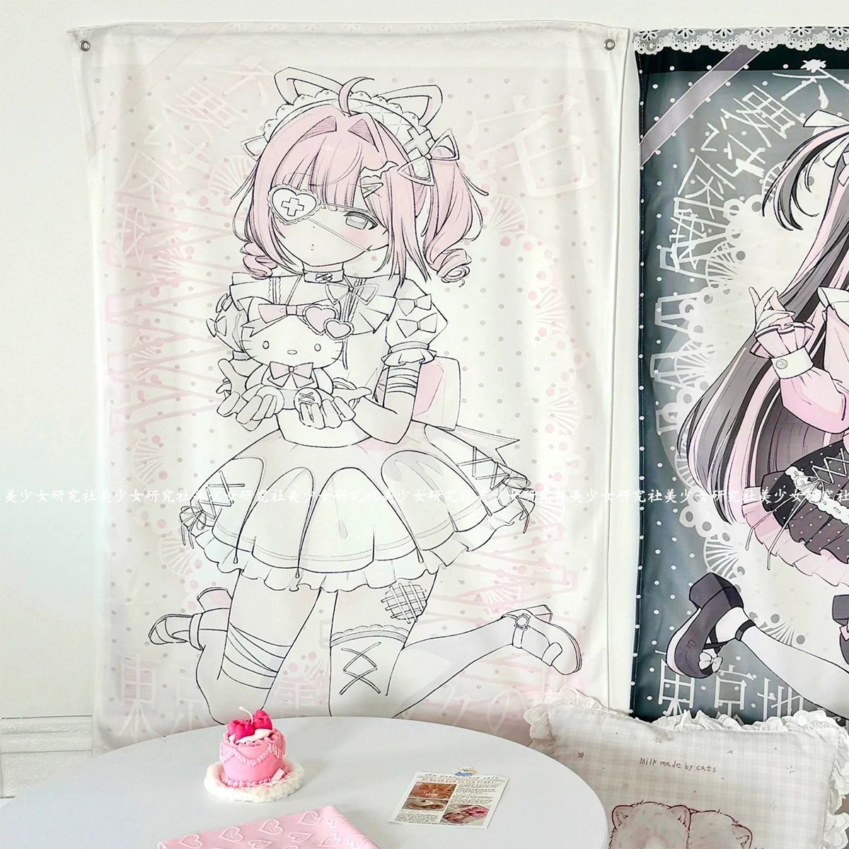 

Розовый аниме гобелен из полиэстера/хлопка