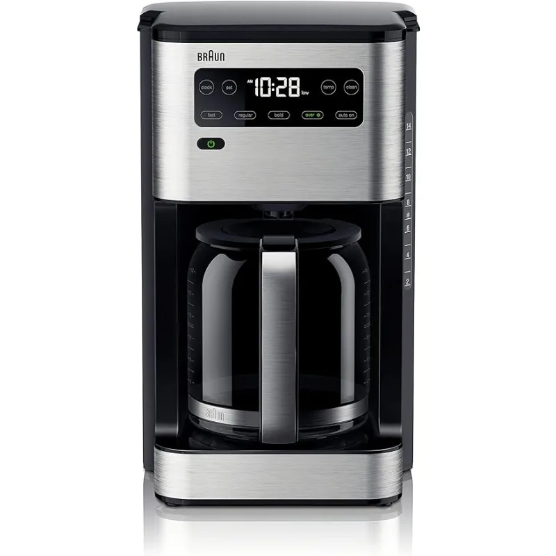 

Кофеварка Braun KF5650BK с чистым вкусом, 14 чашек, Черная