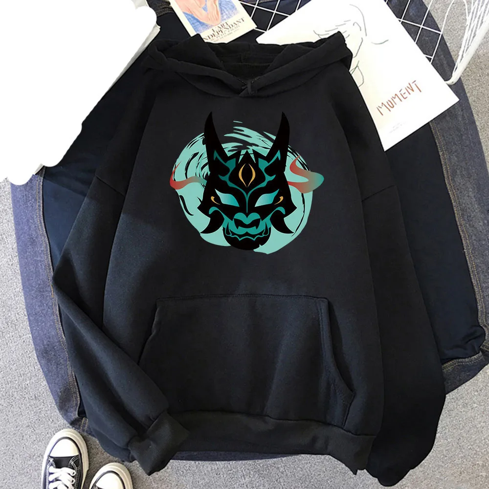 

Genshin Impact Hoodies Anime Game Xiao Logo Print Streetwear Men Women Fashion Oversized Sweatshirts Hoodie Harajuku Tracksuits