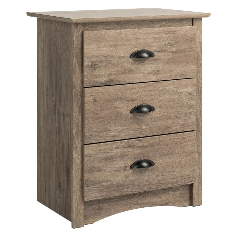 

Prepac Salt Spring Coastal 3 Drawer Bedroom Nightstand, Drifted Gray Bedroom Furniture Bedside Table