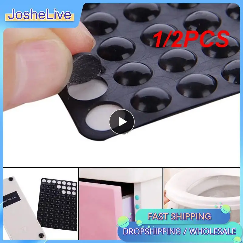 

1/2PCS Self Adhesive Round Silicone Rubber Bumpers Soft Transparent Black Anti Slip Shock Absorber Feet Pads Damper