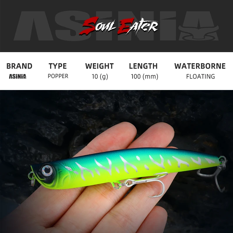 ASINIA Новое поступление 100 мм 10 г горячая модель топвотер приманки жесткая приманка