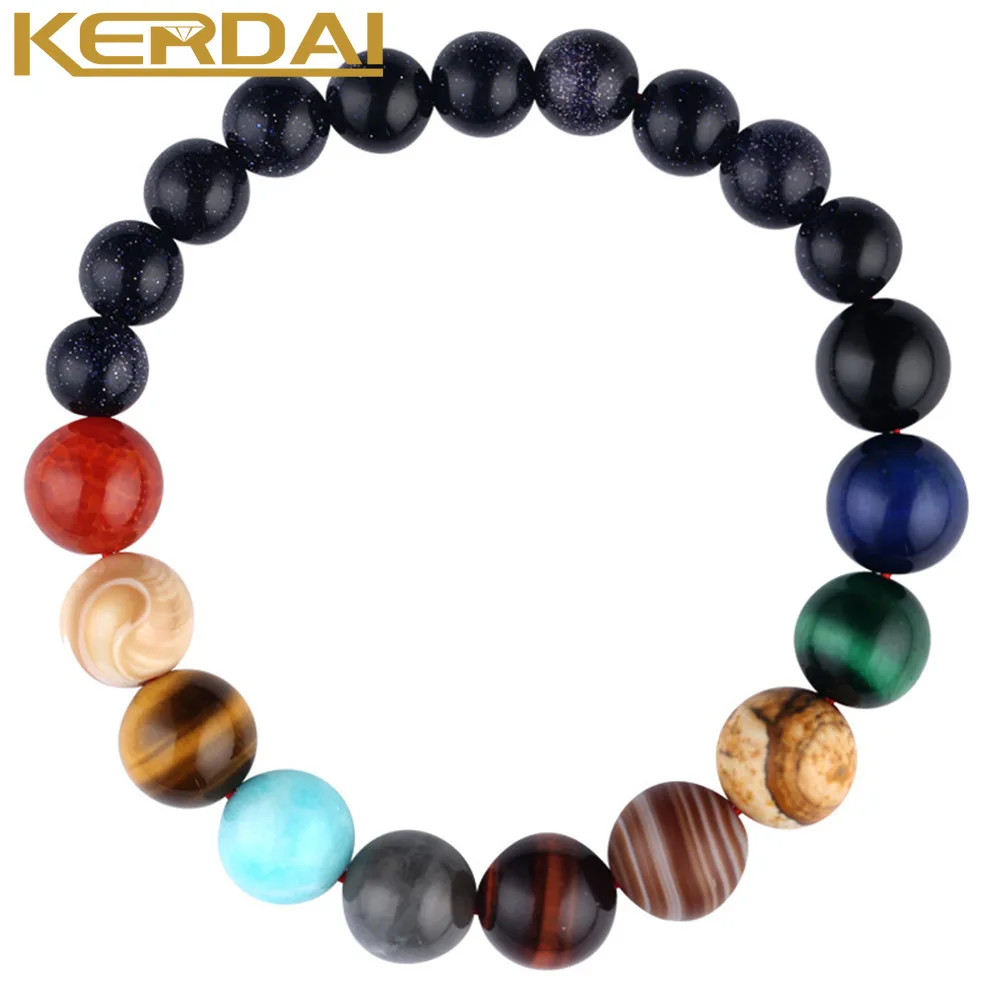 

Eight Planets Bead Bracelet Men Natural Stone Universe Yoga Solar Chakra Bracelets for Women Galaxy Jewelry Chritmas Gifts