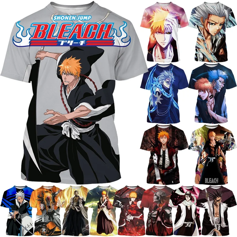

Men's Fashion Cool Kurosaki Ichigo Casual Unisex Cosplay T-shirt Japanese Anime BLEACH 3D Printing T-shirt graphic t shirts