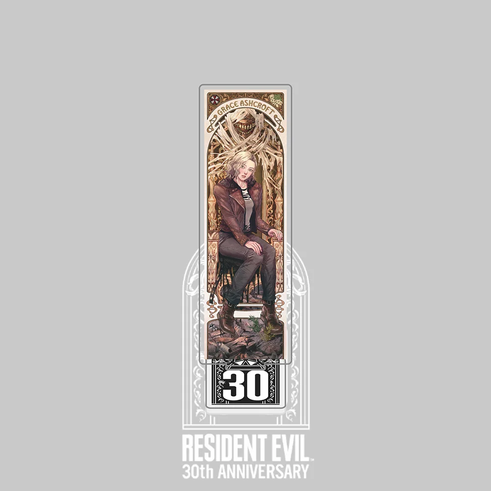 Фото Акриловая подставка к 30-летию Resident Evil, фигурки Леона, Эды, Криса, Джилл, декор для рабочего стола по мотивам игры Survival Horror, брелок №4