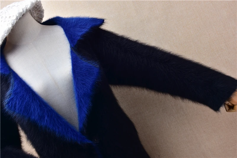 Женская осенне-зимняя одежда Mujer модный черный норковый кашемировый вязаный