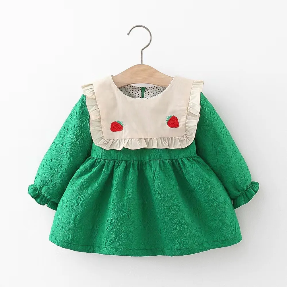 

Spring Newborn Baby Girls Clothes Out Wear Strawberry Frill Dress For Girls Baby Clothing 1 Year Babies Birthday Dresses Dress