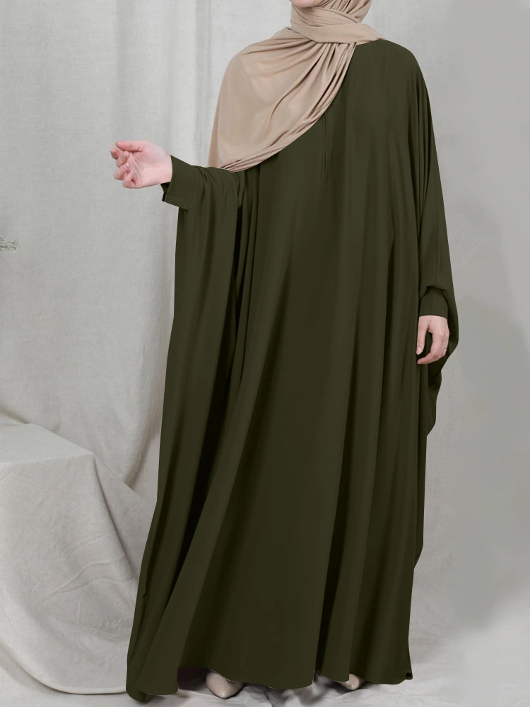 

Prayer Garment Dress Eid Muslim Women Jilbab Abaya Long Khimar Bat Sleeve Kaftan Gown Abayas Islamic Clothes Niqab Burka Ramadan
