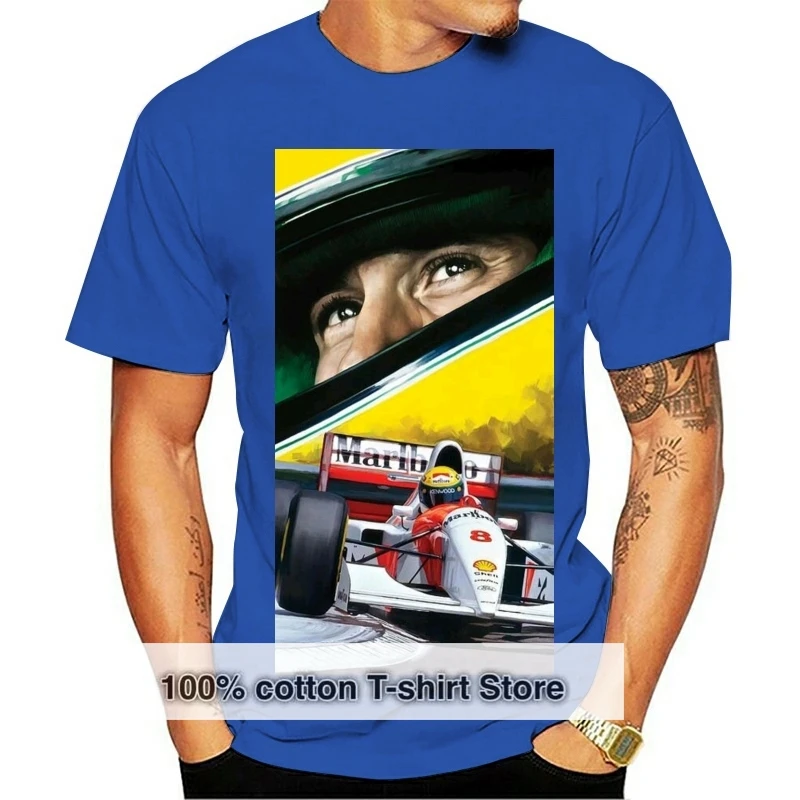 

AYRTON SENNA T-Shirt F1 Mens Driver Brazil Brazilian Car Motorsport Unisex harajuku Funny Tops Tee Shirt