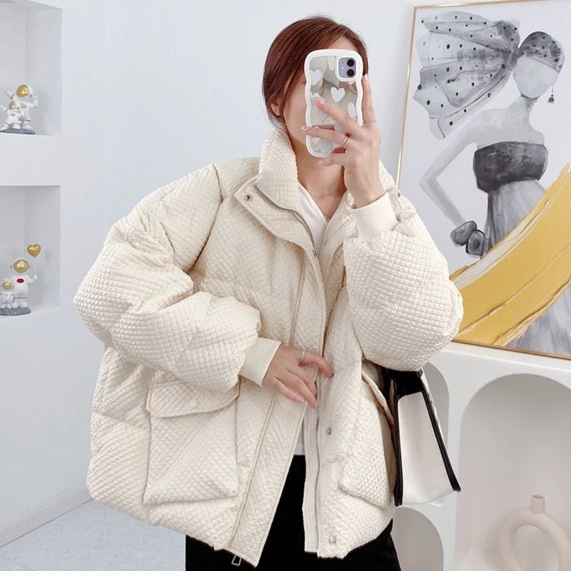 

Off season bread jacket down jacket women's short 2022 new Korean white duck down small, loose collar student