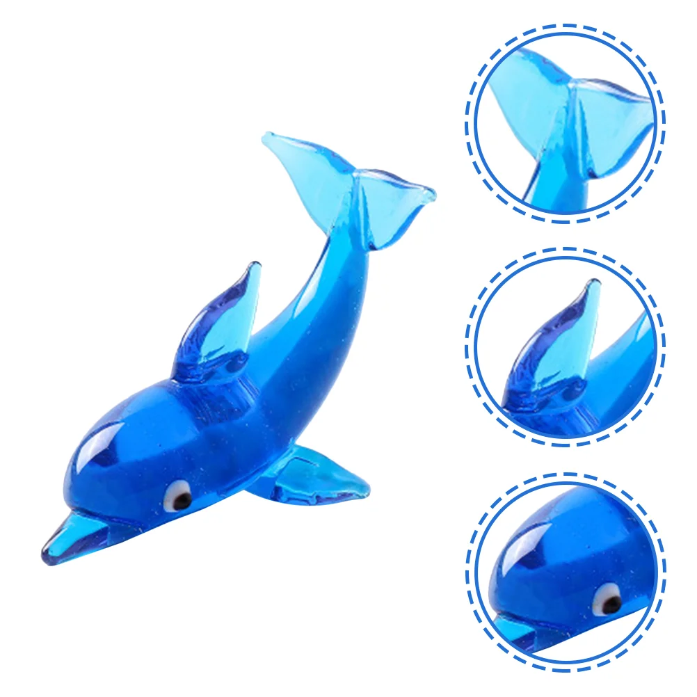

Dolphinanimal Figurine Figurines Sculpture Sea Statue Ornament Animals Decoration Figures Blue Blown Underwater Desk Miniature