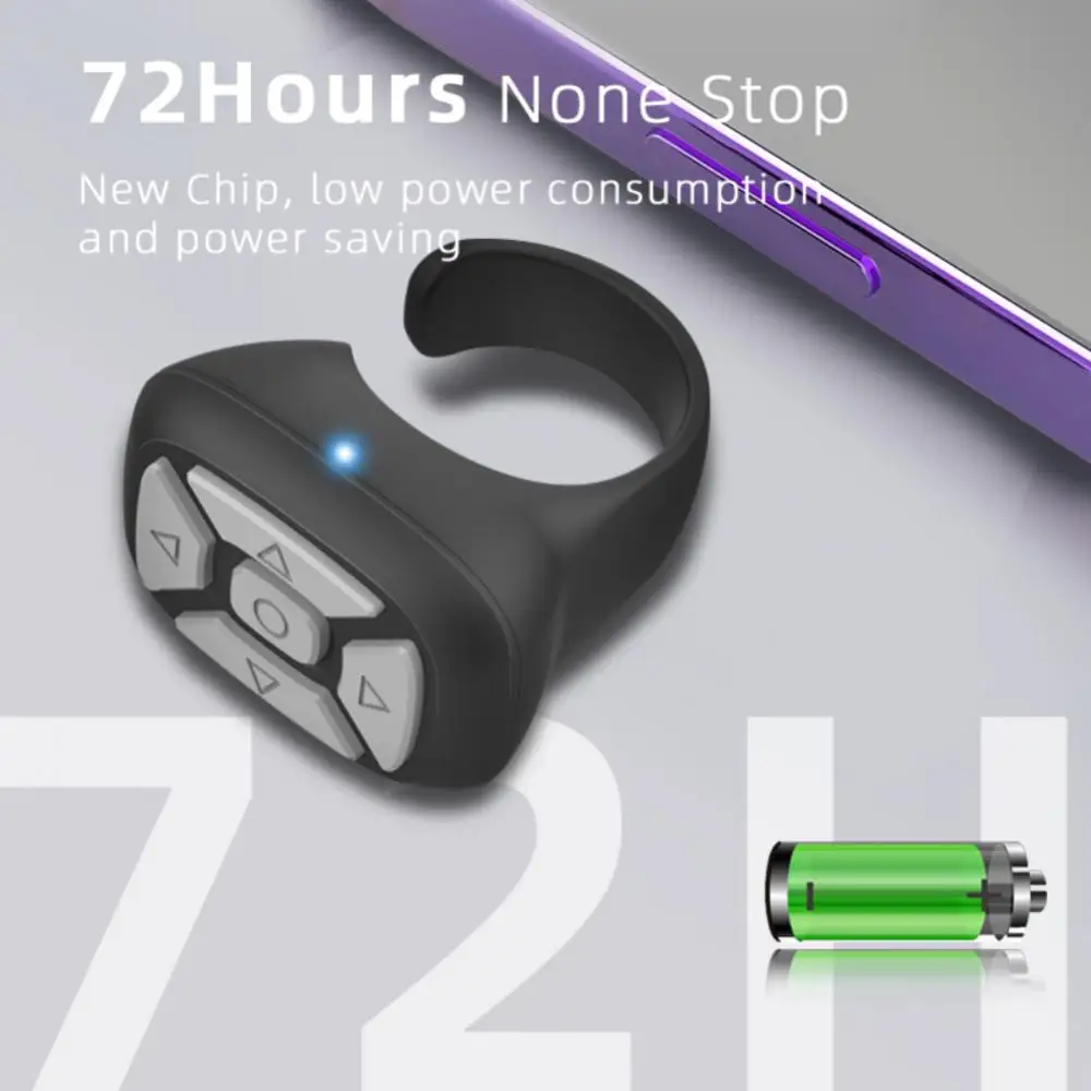 

Remote Control Mini Fingertip Wireless -compatible Ring For Phones Automatic Page Turner Portable