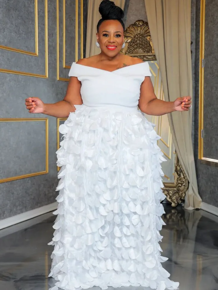 XL-5XL Элегантное платье макси больших размеров 2024 осеннее женское богемное