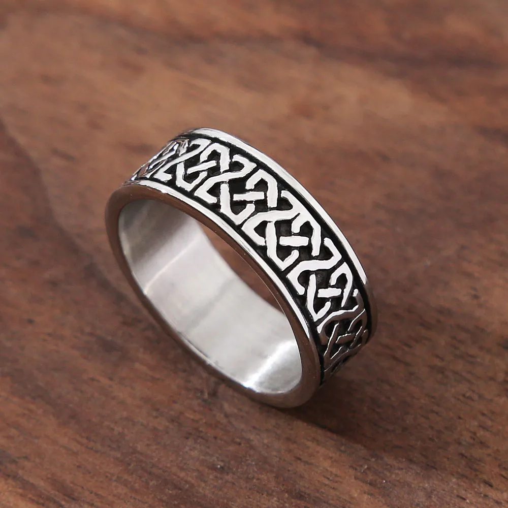 

Vintage Nordic Stainless Steel Celtics Knot Ring Men Women Punk Viking Ring Odin Totem Amulet Rune Ring Fashion Jewelry Gifts