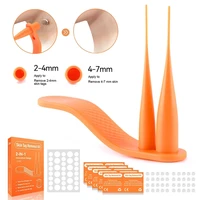 2 in 1 painless skin tag remover kit wart removal device for 2 7mm sized skin tags easy use face body wart mole remover tools