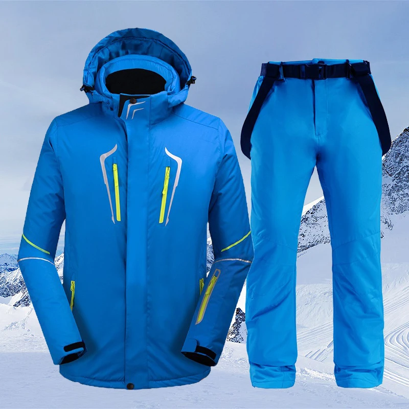 

Winter New Ski Clothings Men Thick Warm Ski Suit Windproof Waterproof Snowboarding Sets Husband Snowboarding Jacket Pants Set
