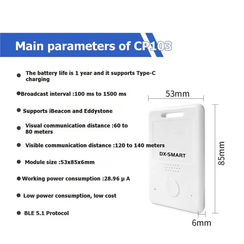 Фото A003 CP103 Ibeacon Tracker Беспроводной Eddystone, самый маленький миниатюрный Ibeacon CP103 с длительным сроком службы батареи №5