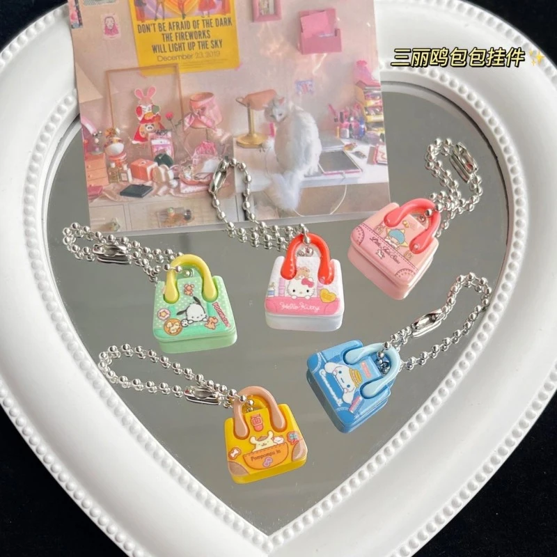 

5 шт. брелок Sanrio, аниме Hello Kitty Kuromi, мультяшный рюкзак для девочек, милый школьный рюкзак, подвеска, детские игрушки, подарки