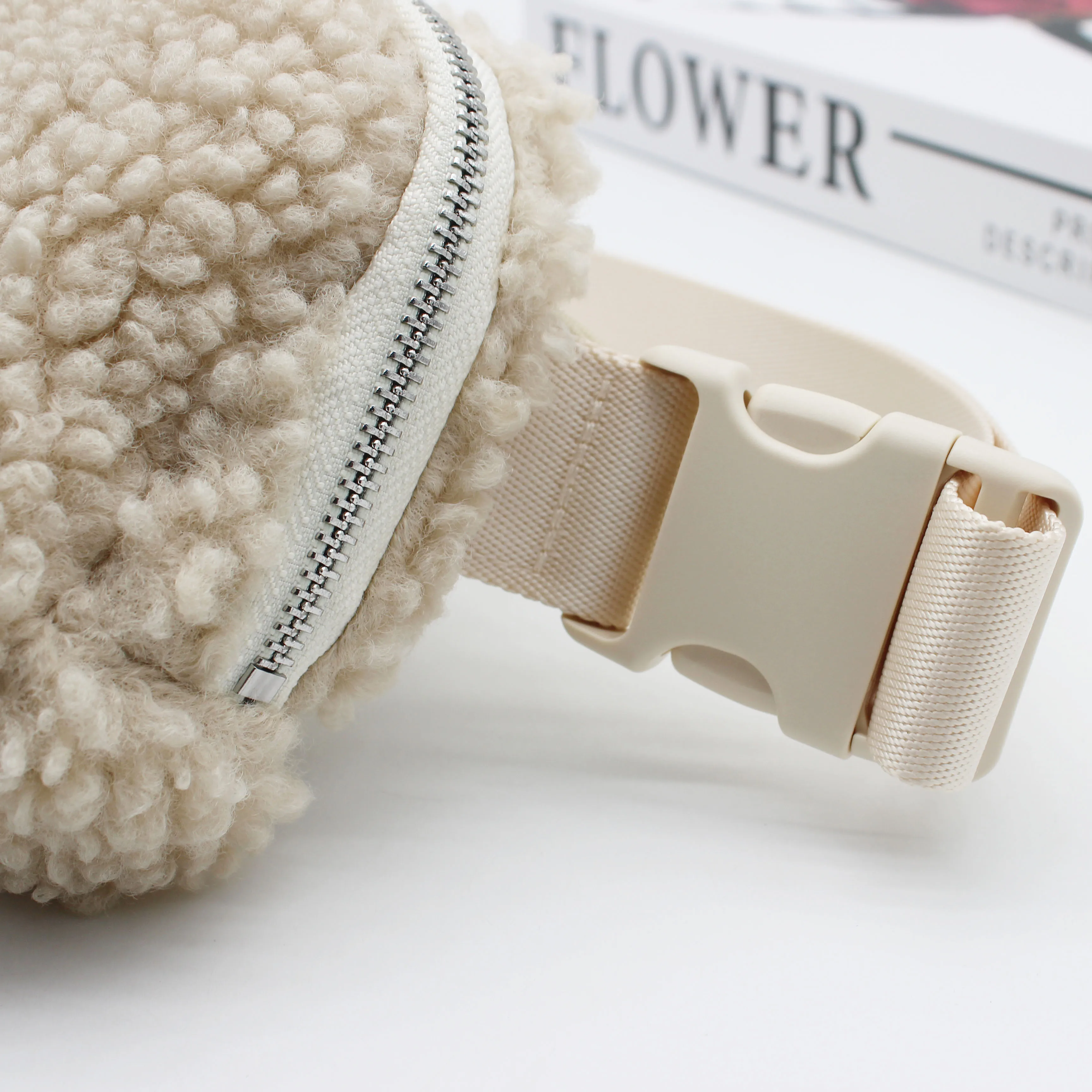 HATTZI Забавная сумка Sherpa для женщин Тедди унисекс пушистая Повседневная поясная