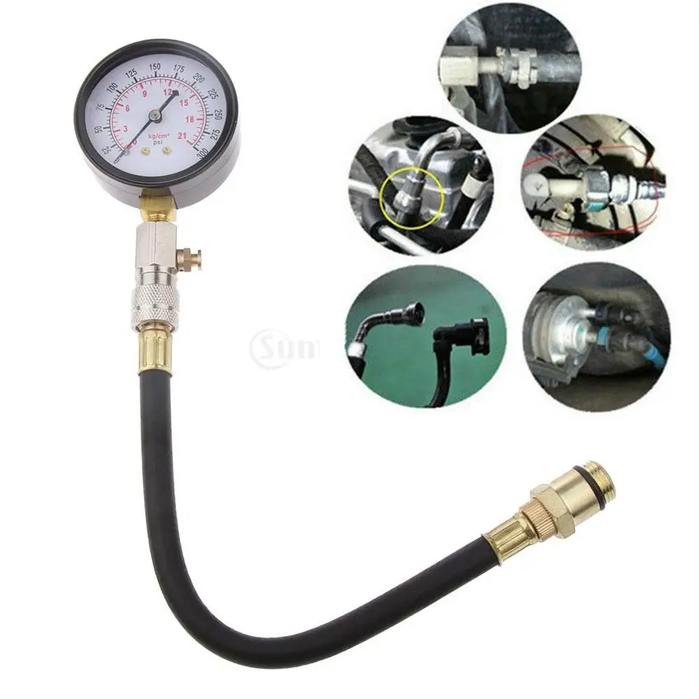 

Компрессионный комплект, автомобильный двигатель мотоцикла, 13 дюймов, шланг, цилиндр, давление сжатия с конусным адаптером, набор 0-300psi