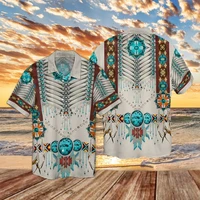 new summer short sleeve shirt fireman and eagle 3d printed hawaiian shirt mens casual beach shirt