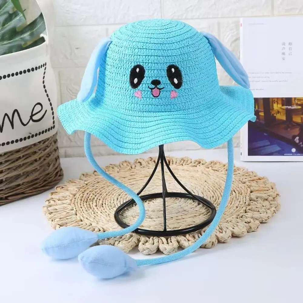 

Ear Moving Rabbit Ear Sunshade Straw Hat Japanese UPF50+ Sunscreen Bunny Sunshade Hat Costume Accessories Solid Color Outdoor