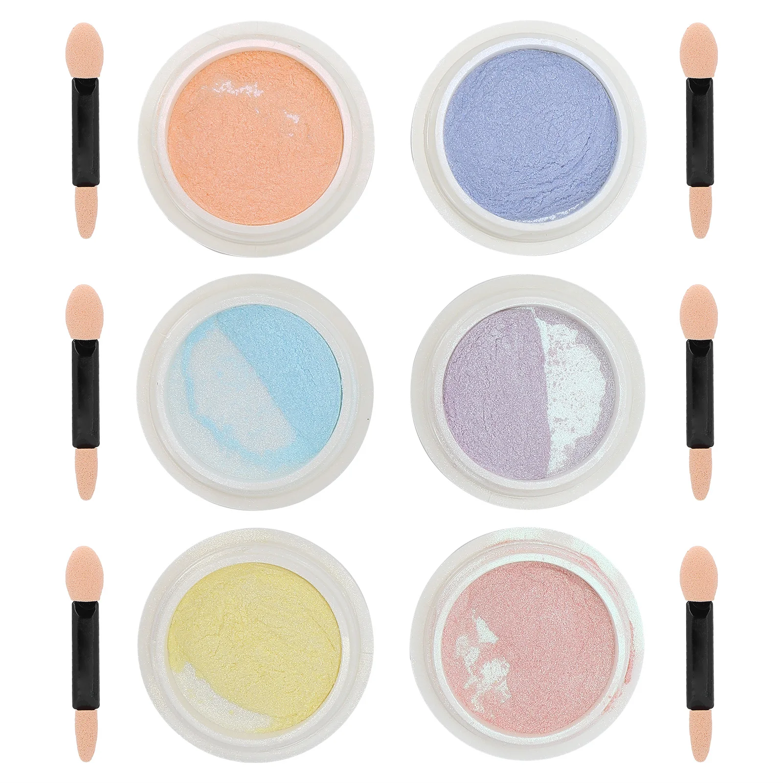 

6pcs Nail Powder Home Salon Pearly Lustre Shiny Nail Art Powder Decoration Manicure Tool