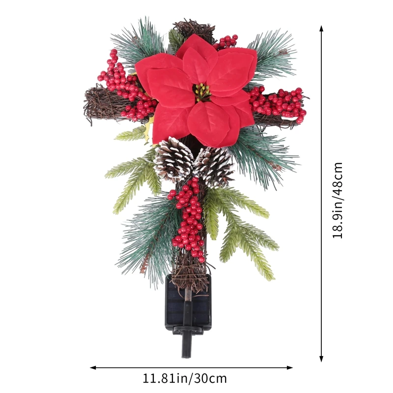 Крестообразный металлический крестообразный светильник на солнечной батарее из