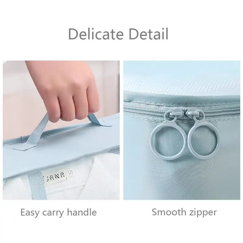 Packing Cubes For Suitcases 7 Pcs Foldable Luggage Bag Travel Suitcase Organizer Compression Bag, Gray
