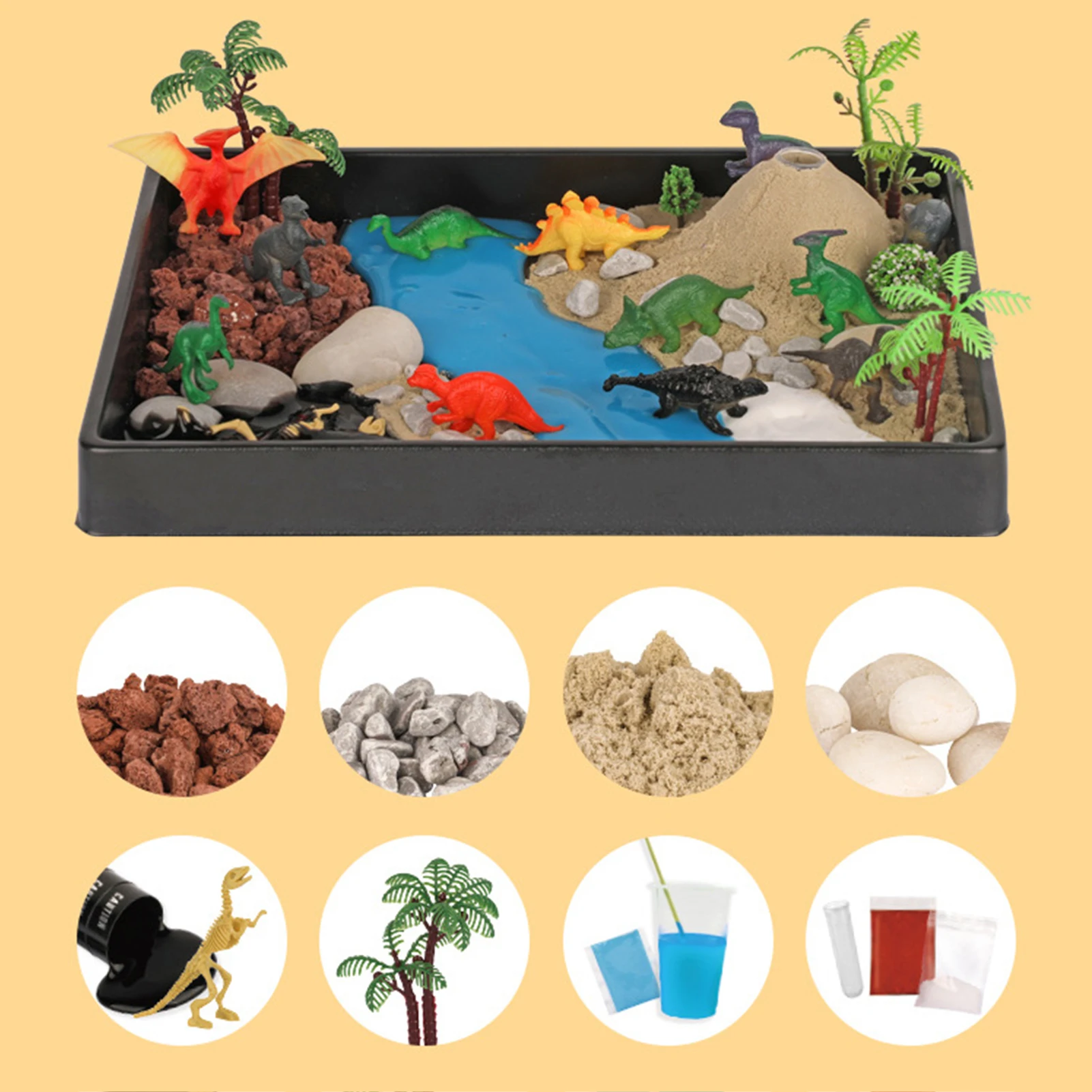 

Make Your Own Dinosaur Habitat Toy Kit Fun & Educational DIY Dino Crafts for Boys Girls Ages 3 Make a Sand-Art Dinosaur Habitat