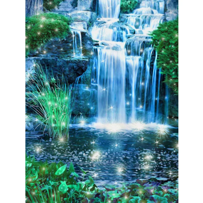 

Diamond Painting Landscape Waterfall Scenery 5d Diy Mosaic Full Square Round Drill Diamant Of Rhinestone Daimond Embroidery Pic