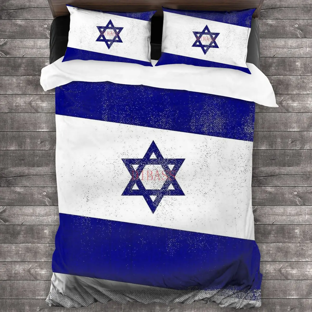 

Комбинированная полутоновая джинсовая наволочка с флагом из Израиля, мягкая искусственная наволочка с 2 наволочками, пододеяльник на молни...