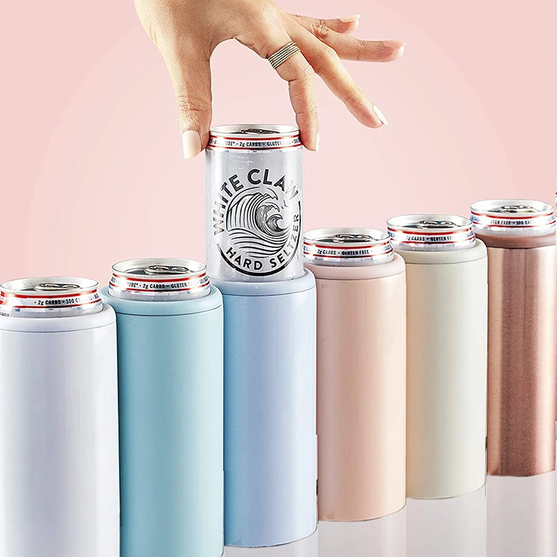 12oz Beer Thermos Creative Double Wall Vacuum Insulated Mug 304 Stainless Steel Beer Cooler Skinny Coke Can Cooler