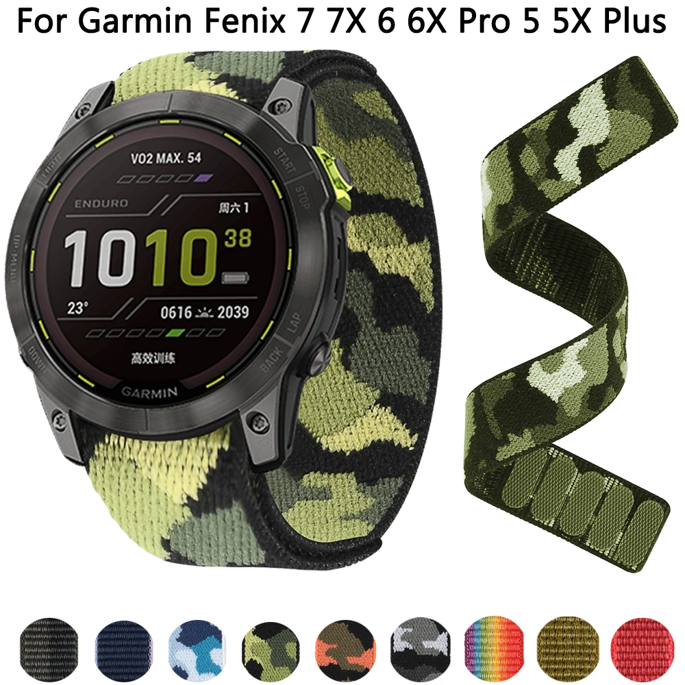

22 26mm Smart Watch Strap For Garmin Fenix 6X 6 Pro 5X 5 Plus 7 7X Nylon Band Bracelet 3HR 945 Enduro 2 Quick Fit Watchband Belt