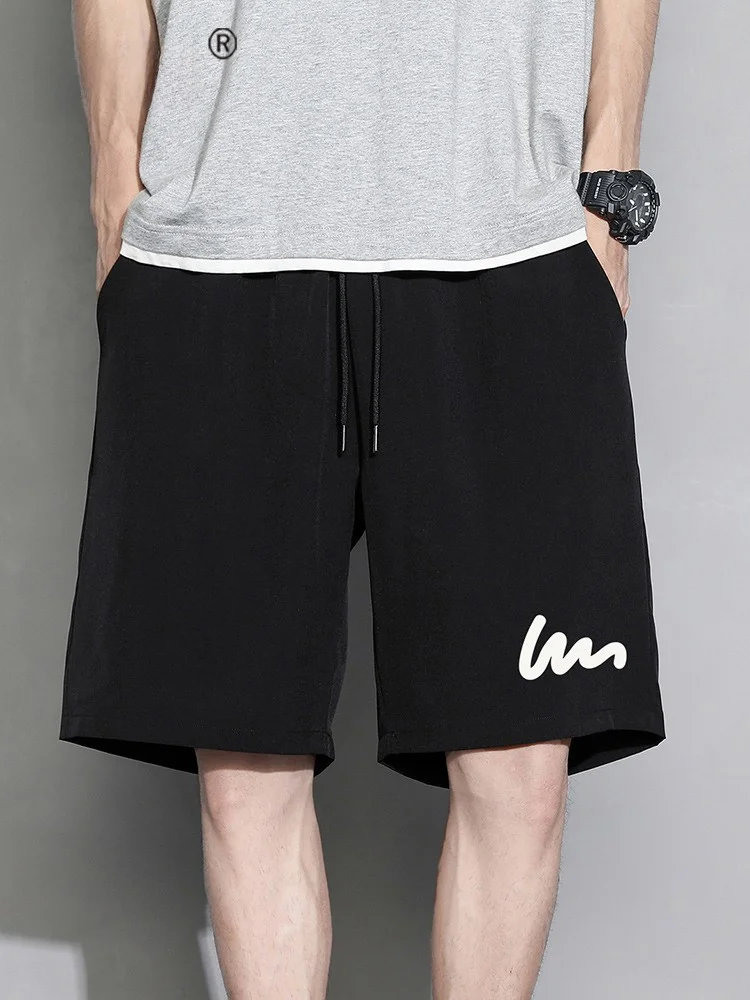 Hong Kong Fashion Brand Ice Silk Shorts Men's Summer Thin Quick-Drng Loose Basketball Casual Fifth Pants Black Sports |