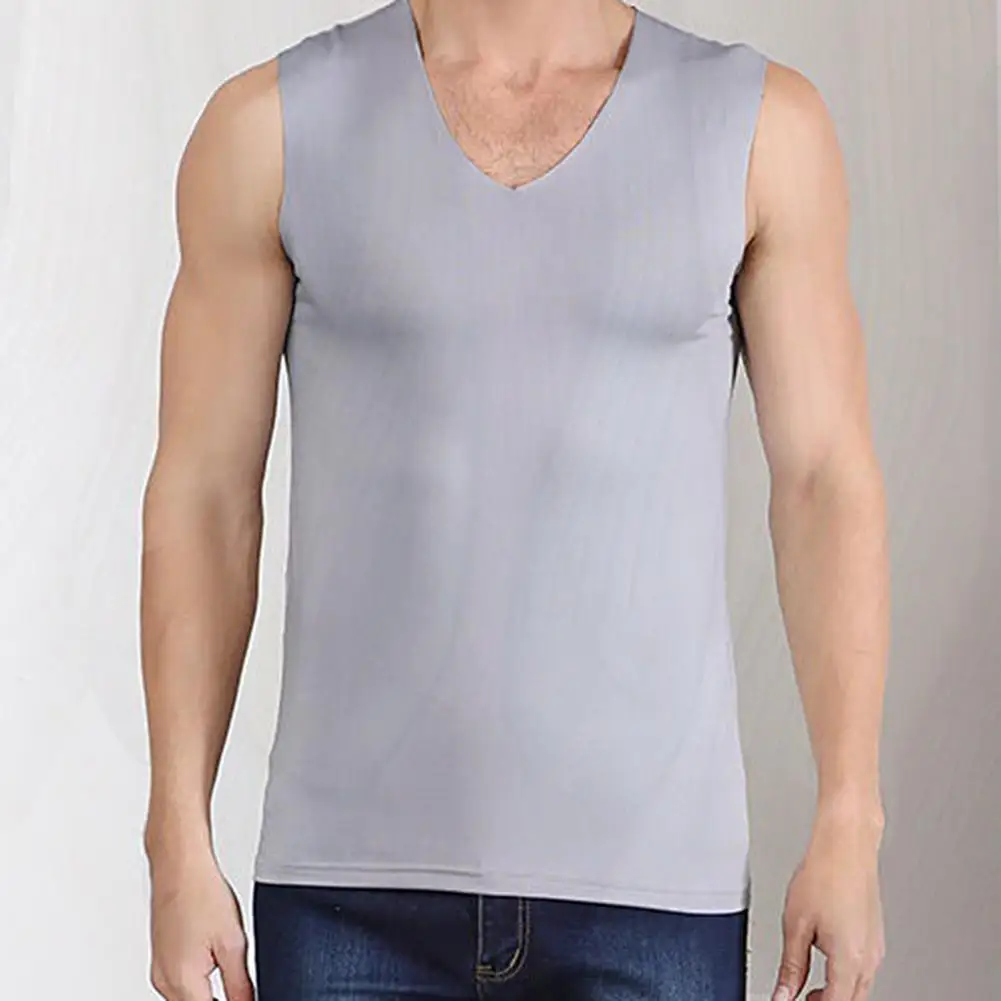 

Men Vest Cool Vest solid color Close-fitting Summer Tank Top Great Ice Silk Vest T-Shirts Tank Top for Outdoor