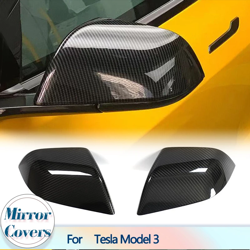 

Колпачки для автомобильных зеркал заднего вида Tesla Model 3 4-Door 2017-2023, замена сухого карбона, боковые колпачки для зеркал заднего вида