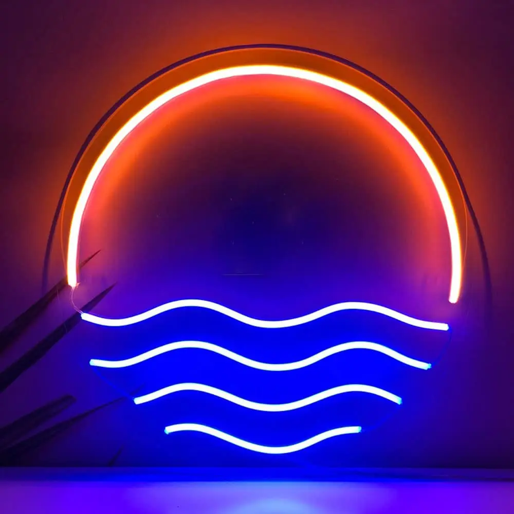 Tropical Sunset & Sea LED Neon Sign 12x12
