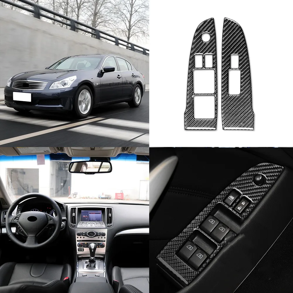 

Suitable For Infiniti G37 10-13 Q60 14-15 Window Lift Plate Carbon Fiber Decorative Stickers