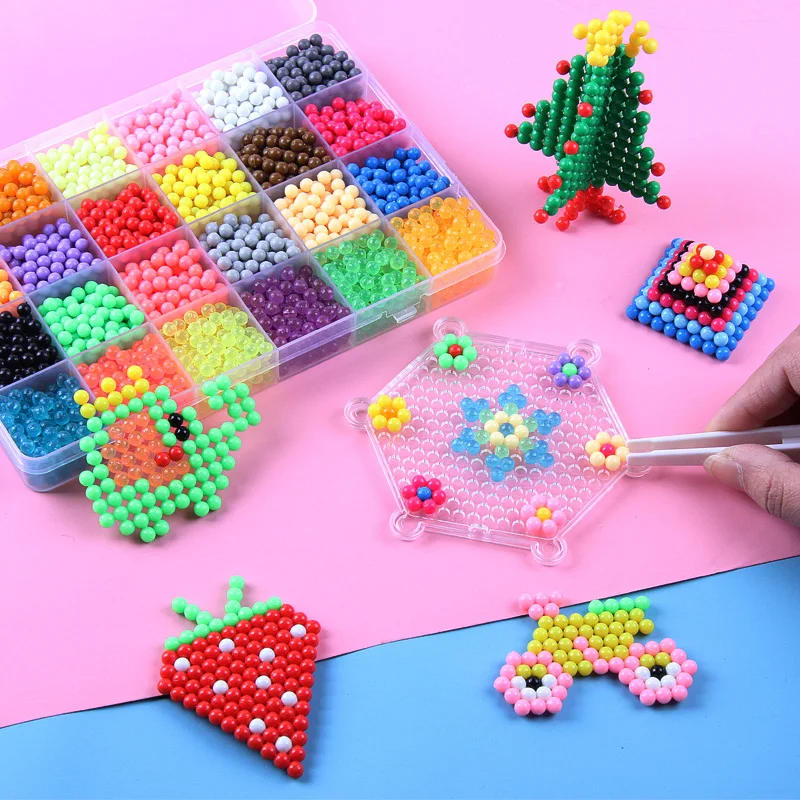 

Handmaking Crafit 3D Beads Kit Magic Water Sticky Beads Hama Beads Set For DIY Accessories Children Creative Toys Gifts 2022 New