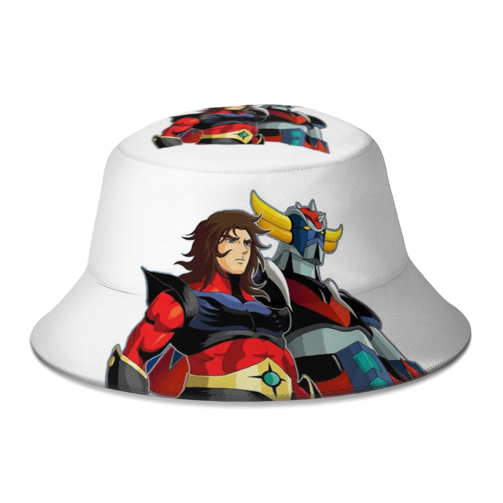 

Summer UFO Robot Grendizer And Actarus Bucket Hat for Women Men Streetwear Foldable Bob Fishing Fisherman Hats Panama Gorros