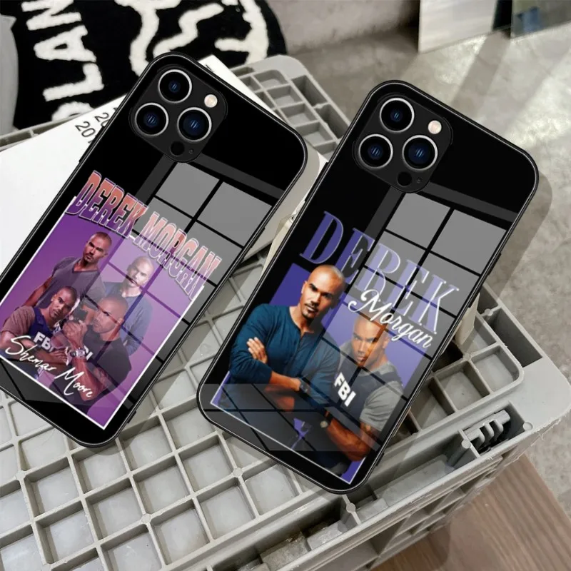 

A11255 Criminal Minds Derek Morgan Shemar Moore Phone Case Glass For IPhone 14 13 11 12 Pro 8 7 Plus X Pro MAX XR XS MINI Covers