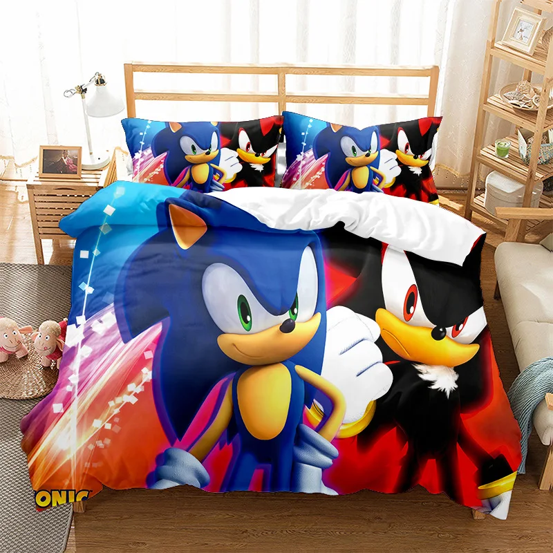 

Cartoon Hedgehog Bedding Set Kawaii Bed Linen Single Double Twin Size Home Decor Gift For Boys Kids Girls Cool Anime Duvet Cover