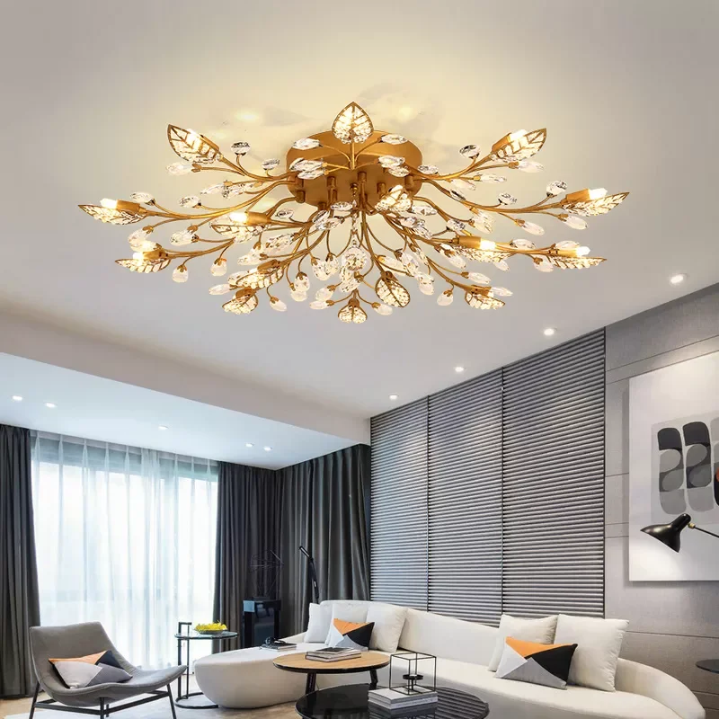 

Nordic LED Gold/black Leaf Ceiling Lamp Remote Control Brightness Indoor Lighting For Living Room Decoration Night Lighting