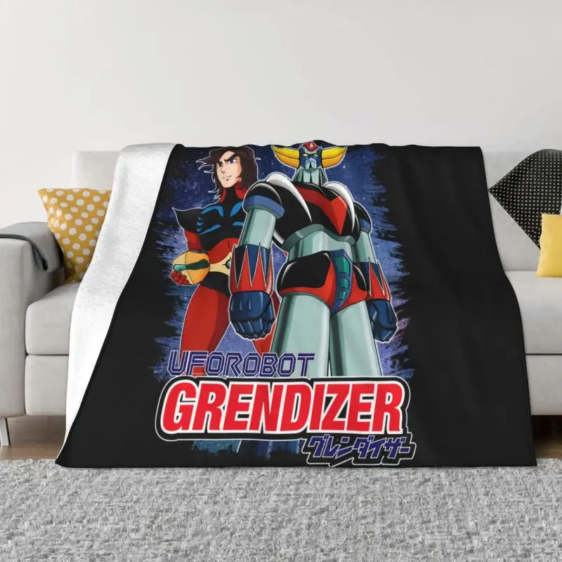 

Goldorak Grendizer Actarus Blanket 3D Printed Soft Flannel Fleece Warm UFO Robot Goldrake Throw Blankets Bedroom Couch Quilt