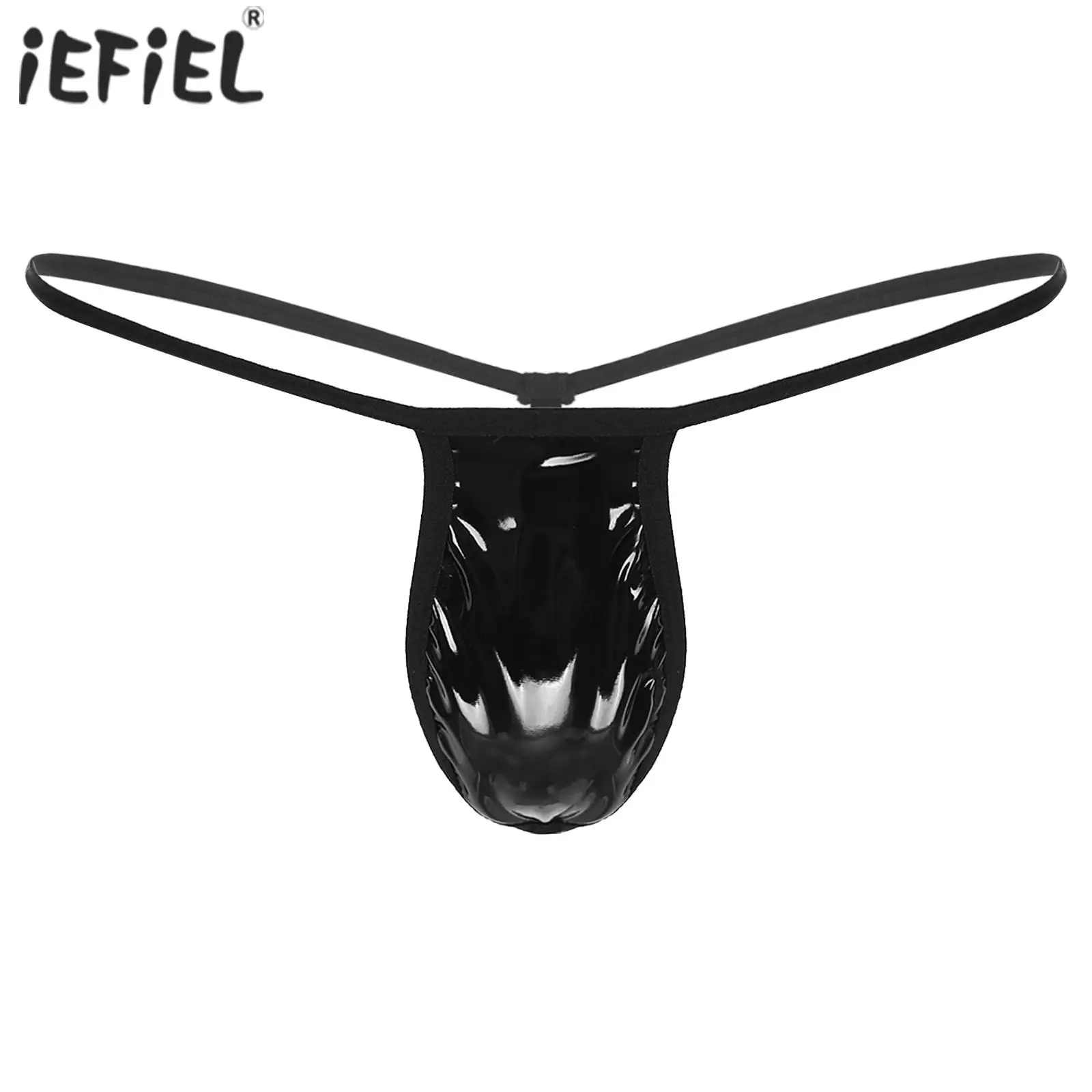 

Мужское сексуальное нижнее белье, эротические трусы, влажный вид, лакированная кожа, пуховой мешок, стринги, стринги, Т-образные, низкая посадка