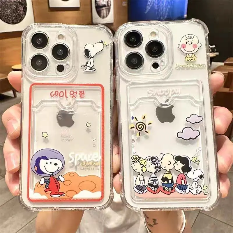 Чехол-кошелек с держателем для карт Astronaut Snoopy Samsung Galaxy S24 Ultra S22 S23 Plus S20 S21 FE A55 A15 5G A54