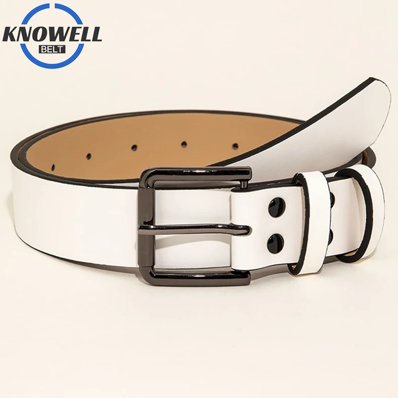 

White Casual Belts For Women Luxury Designer Brand Fashion Pu Leather Belt Female Ladies Elegant Waistband For Jeans Business
